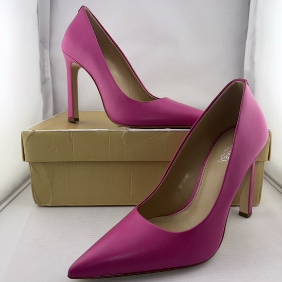 Michael Kors Amara Leather Pump Cerise‎ Pink 6 Womens Business Fashion NWB - Picture 1 of 16